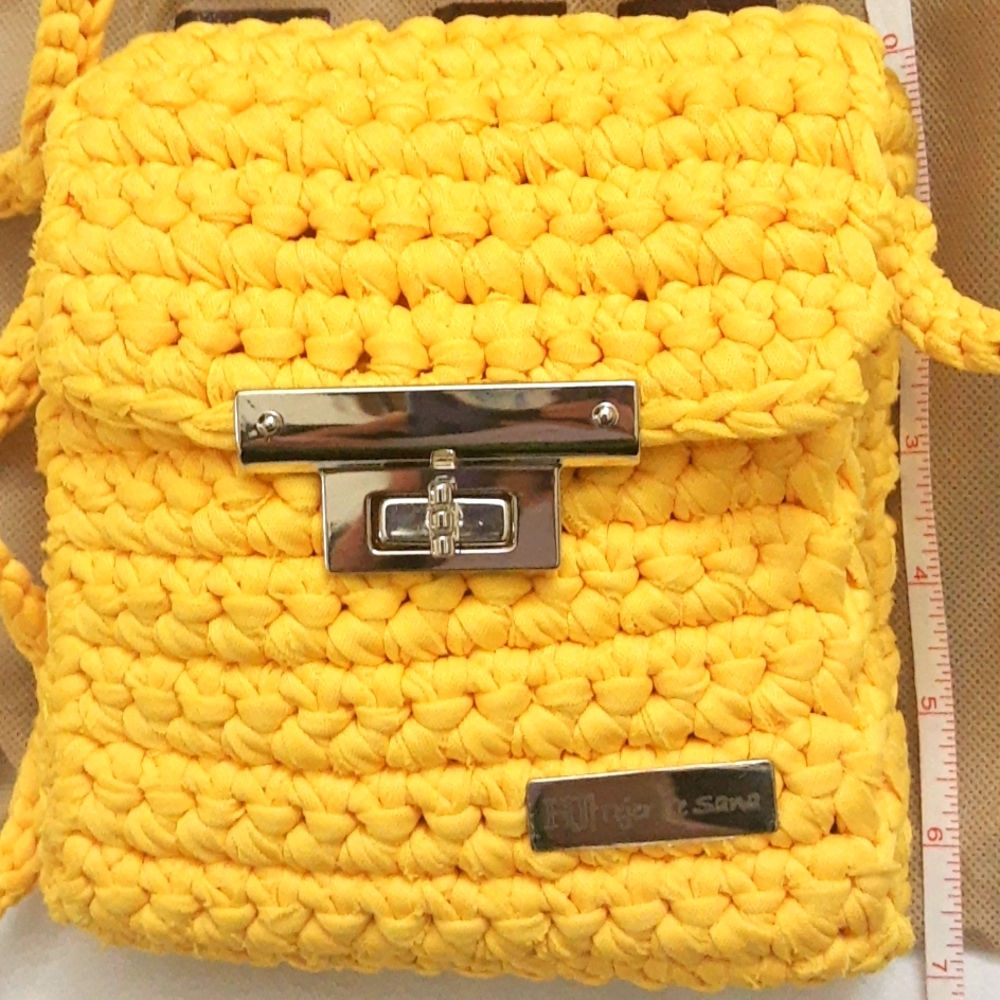 Hernando Josa Candy Crochet Knit Mini Shoulder Bag, Yellow RARE NEW - Picture 12 of 17